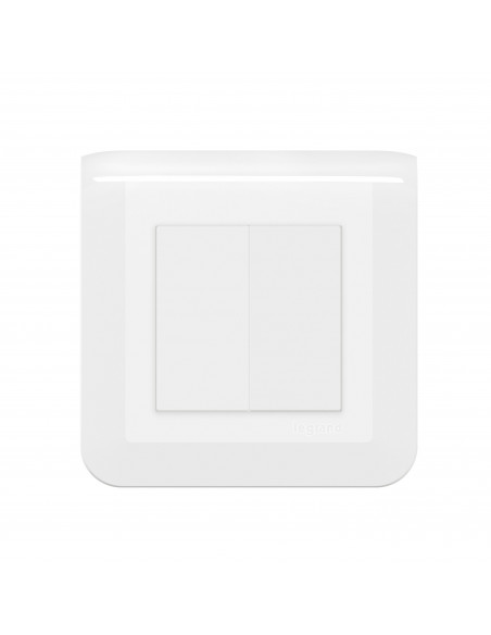 Double interrupteur ou va-et-vient Mosaic 10A à griffes blanc avec plaque LEGRAND 099211
