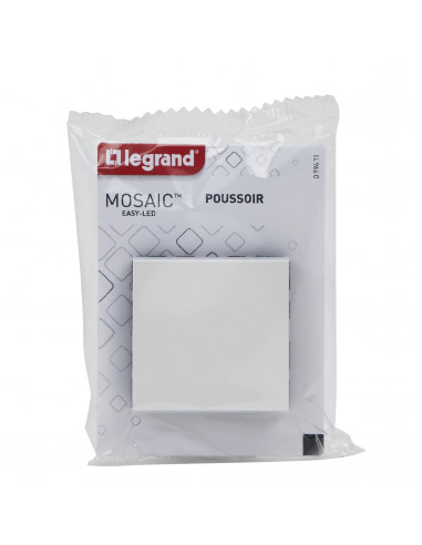 Poussoir Mosaic Easy-Led 6A 2 modules blanc LEGRAND 099411