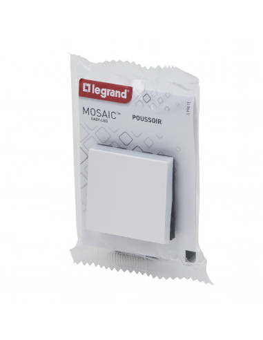 Poussoir Mosaic Easy-Led 6A 2 modules blanc LEGRAND 099411