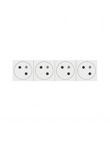 Quadruple prise de courant Surface Mosaic Link inclinée à 45° précâblée 8 modules blanc LEGRAND 099423