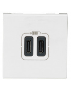 Double chargeur USB Type-C Mosaic 3A 2 modules blanc LEGRAND 099427