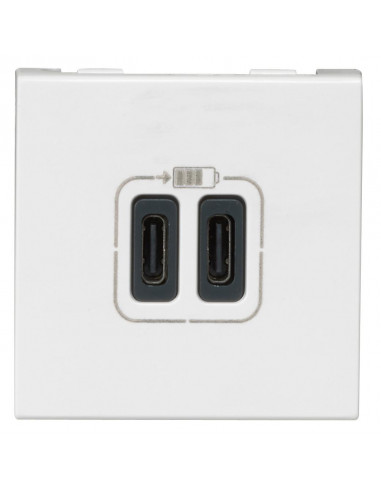 Double chargeur USB Type-C Mosaic 3A 2 modules blanc LEGRAND 099427