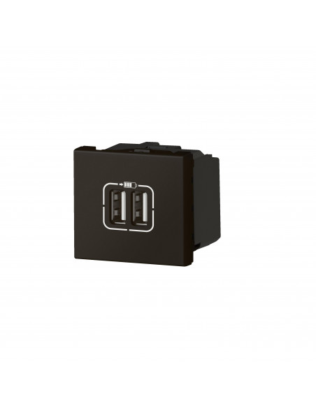 Double chargeur USB Type-A Mosaic 2,4A 2 modules noir mat LEGRAND 099450