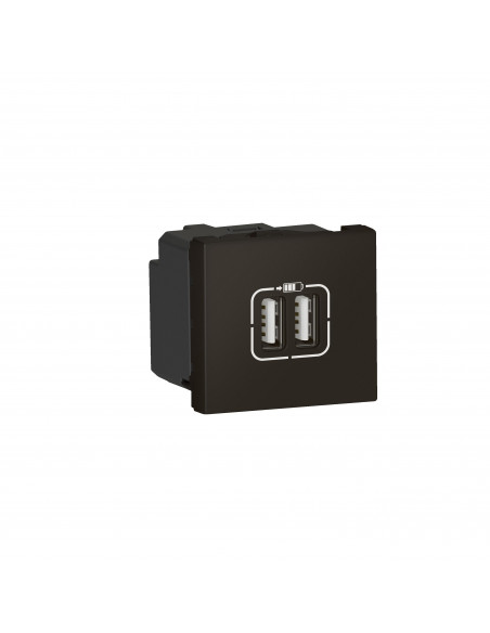 Double chargeur USB Type-A Mosaic 2,4A 2 modules noir mat LEGRAND 099450