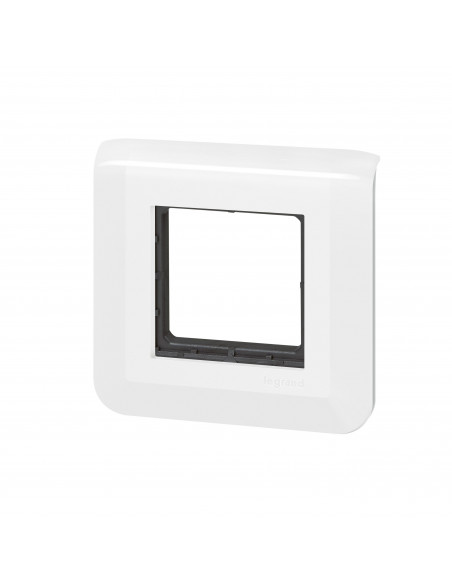Plaque Mosaic avec support à vis pour 2 modules blanc LEGRAND 099472