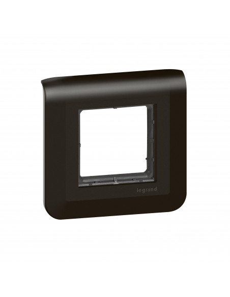 Plaque Mosaic avec support à vis pour 2 modules noir mat LEGRAND 099480