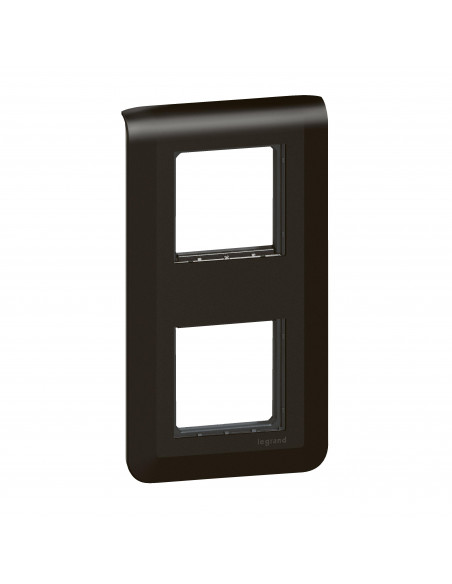 Plaque Mosaic avec support pour 2 x 2 modules montage vertical noir mat LEGRAND 099481