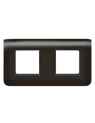 Plaque Mosaic avec support pour 2 x 2 modules montage horizontal noir mat LEGRAND 099482