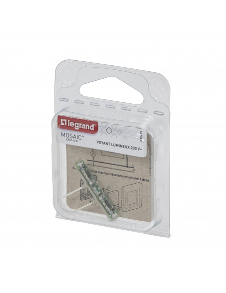 Voyant lumineux Mosaic Easy-Led 230V avec repère gris LEGRAND 099492