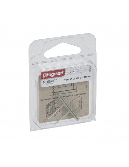 Voyant lumineux Mosaic Easy-Led 230V avec repère gris LEGRAND 099492