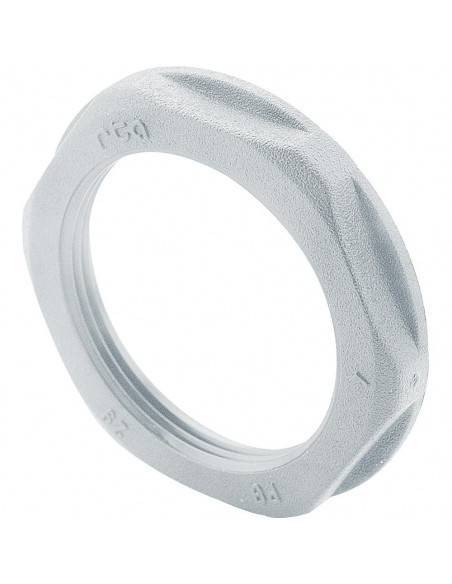 Ecrou plastique ISO40 pour presse étoupe plastique hexagonal à embase gris LEGRAND 386886