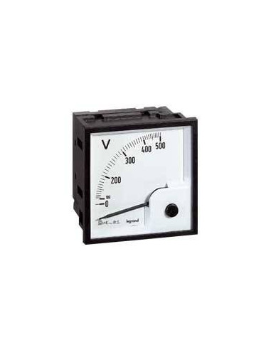 Voltmètre analogique 500V à fût carré 68x68mm LEGRAND 014661
