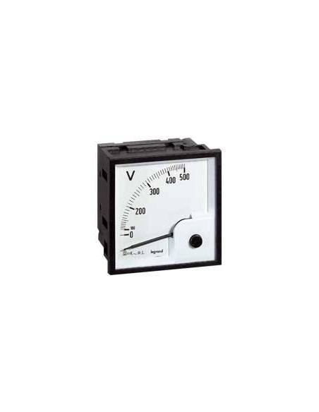 Voltmètre analogique 500V à fût carré 68x68mm LEGRAND 014661
