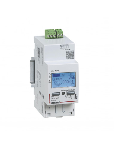 Compteur modulaire monophasé EMDX³ non MID raccordement direct 63A 2 modules avec sortie à impulsions LEGRAND 412080