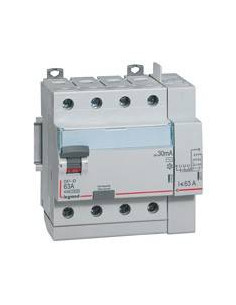 Interrupteur différentiel DX³-ID arrivée à vis et départ automatique 4 Pôles 400V~ 40A type AC 30mA 5 modules LEGRAND 411652