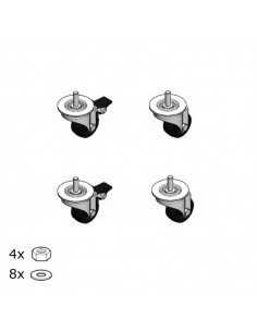 Jeu de 4 roulettes pour coffrets 19 pouces Linkeo LEGRAND 646248