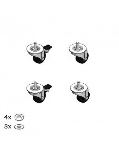 Jeu de 4 roulettes pour coffrets 19 pouces Linkeo LEGRAND 646248