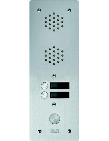 Plaque anti-vandale alu 6mm 1 rangées 2 boutons poussoirs Série Monobloc 655 URMET 7771/2