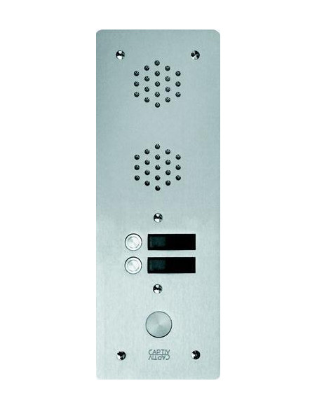 Plaque anti-vandale alu 6mm 1 rangées 2 boutons poussoirs Série Monobloc 655 URMET 7771/2