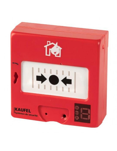 Alarme incendie Déclencheur manuel à membrane déformable Radio Fréq. à pil KAUFEL 534131