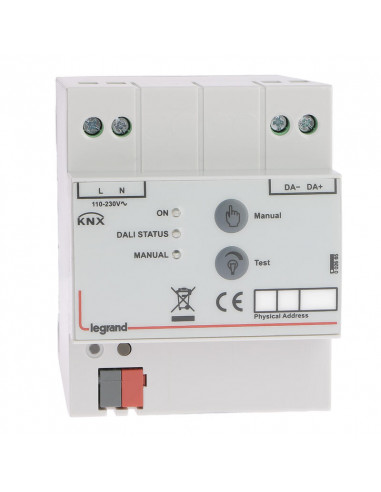 Contrôleur modulaire KNX pour variation groupe DALI - 1 sortie 64 ballasts - 4 modules LEGRAND 002665