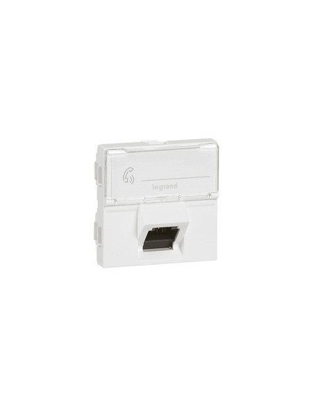 Prise RJ45 catégorie 6 STP inclinées à 45° Mosaic 2 modules blanc LEGRAND 076507