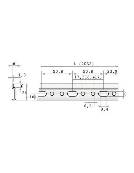 RAIL DE FIXATION 26X2032MM ZG CAMAR 875ACZI2032