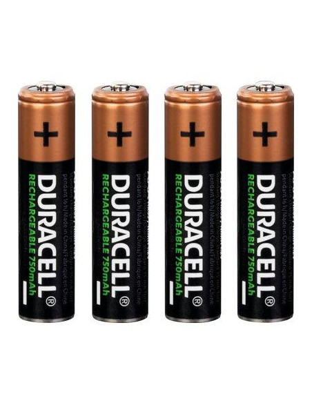 Duracell Piles rechargeables AAA 750mAh, paquet de 4