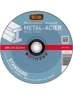 Disque à tronçonner Métaux Standard D.230mm SCID UN582