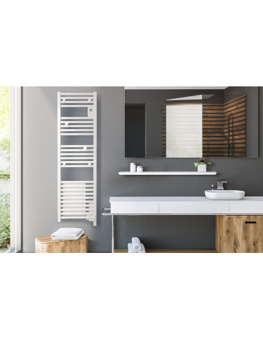 Radiateur sèche-serviettes Doris Digital étroit 0500W blanc ATLANTIC 851135