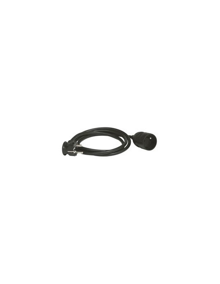 Rallonge domestique 2P+T avec éclips de protection longueur 5m noire LEGRAND 051610