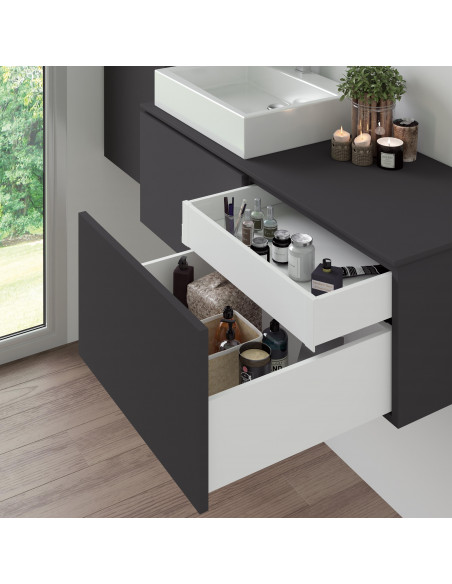 Kit de tiroir pour cuisine et salle de bain Vertex de hauteur 93 mm avec panneaux incluses. EMUCA 3173112