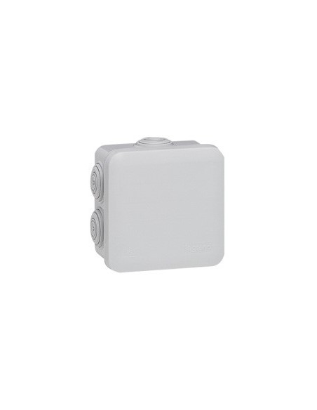 Boîte de dérivation carrée Plexo dimensions 80x80x45mm gris RAL7035 LEGRAND 094517