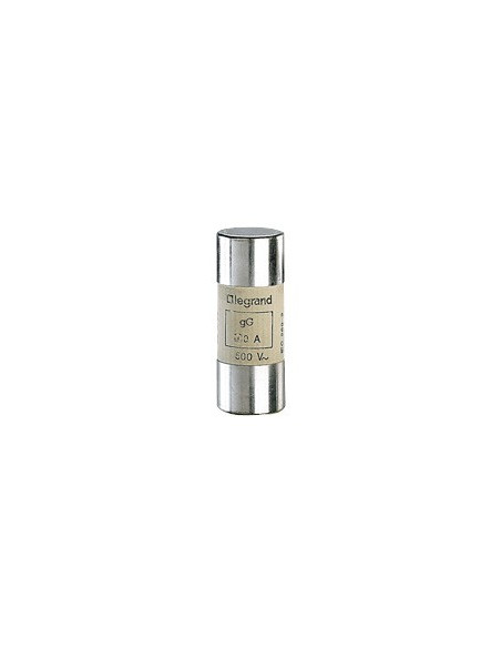 Cartouche industrielle cylindrique type gG 22x58mm sans percuteur 10A LEGRAND 015310