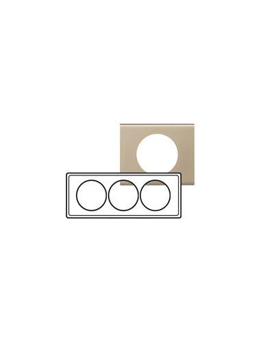 PLAQUE MATIERE 3 POSTES ENTRAXE 57MM NICKEL VELOURS CELIANE LEGRAND 069119