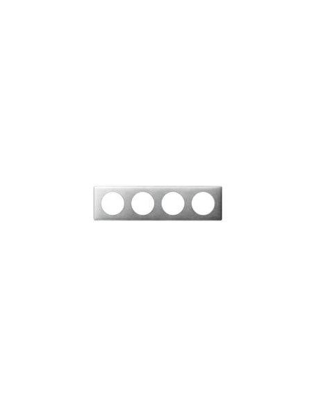 PLAQUE ANODISE 4 POSTES ALUMINIUM LEGRAND 068924