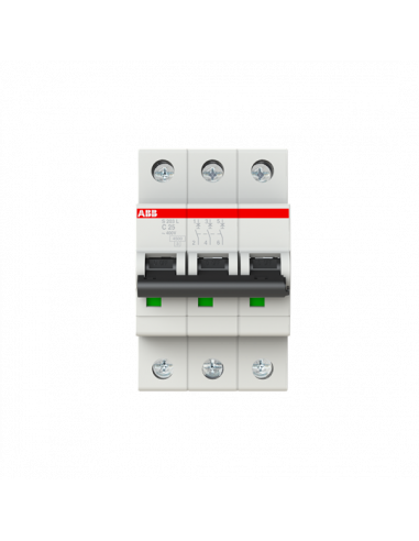 Disjoncteur S203L 3P 25A Courbe C Raccordement à vis - 6KA (3Modules) 2CDS243701R0254 ABB 350340