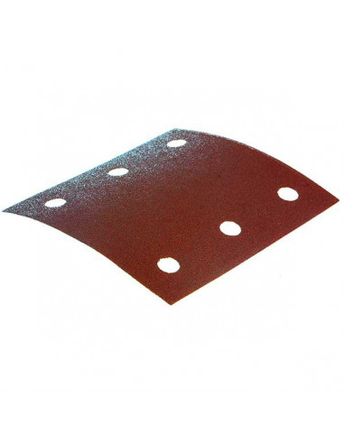 10 Feuilles rectangulaires abrasives 114x102 mm 3 + 3 trous Auto-agrippant Grain 80 Bois Métal MAKITA P-33102