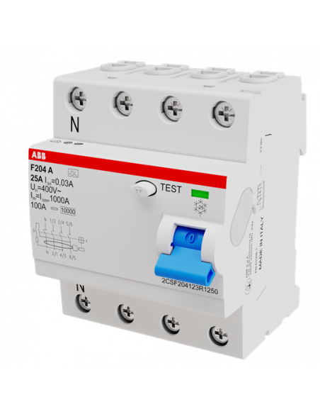 Inter. Dif. (F204) 4P 25A 30mA Type A 2CSF204123R1250 ABB 442141