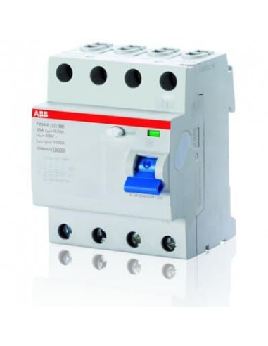 Interrupteur Différentiel F204 Type F 4P 63A 30mA - Neutre à Droite 2CSF204325R1630 ABB D299323