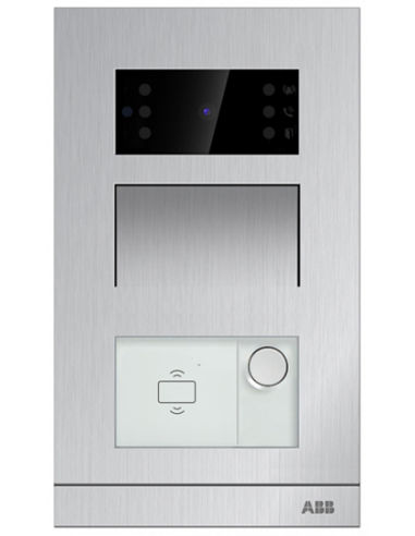 Welcome M mini Platine Encastree Vidéo Saillie 1 B.P. + Lecteurbadge 2TMA210010A0041 ABB M21362P1