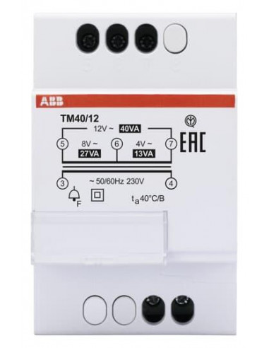 Utilisation Discontinue Transfo. Sonnerie TM 40/12 2CSM228775R0802 ABB T228775
