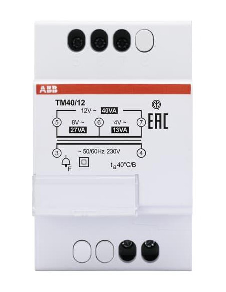 Utilisation Discontinue Transfo. Sonnerie TM 40/12 2CSM228775R0802 ABB T228775