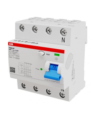 Interrupteur Différentiel Type B F204 B-63/0.3 (neutre à droite) 2CSF204568R3630 ABB T234245
