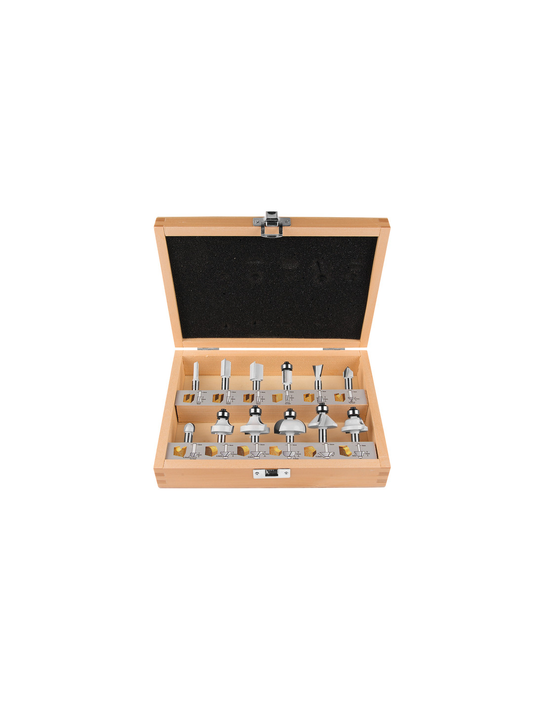 Coffret de 12 fraises à bois MAKITA D-53556 pour défonceuse (queue 8mm) main image 1