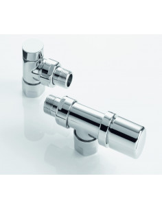 Robinetterie thermostatisable équerre inversée 1 2'' tête man. Kit D chromé ACOVA 991388