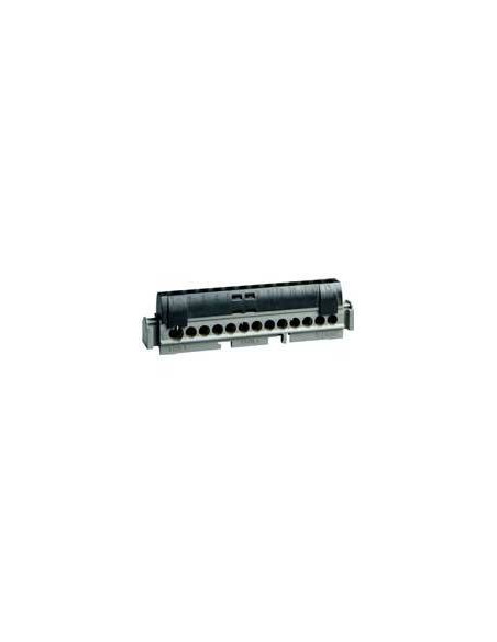 Bornier de répartition isolé IP2X phase 8 connexions 1,5mm² à 16mm² noir longueur 75mm LEGRAND 004852