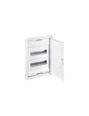 Coffret modulaire encastré 2 rangée 24+4 modules avec porte métal extra plate blanche LEGRAND 001532