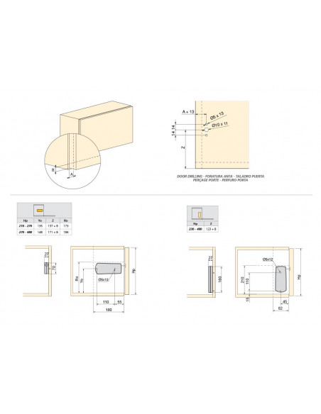 Mécanisme pour portes abattant Microwinch EMUCA 1010621