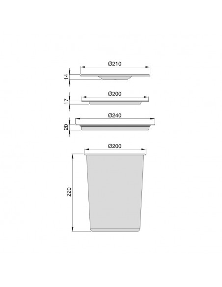 Poubelle encastrable Recycle pour plan de travail de cuisine EMUCA 8199665